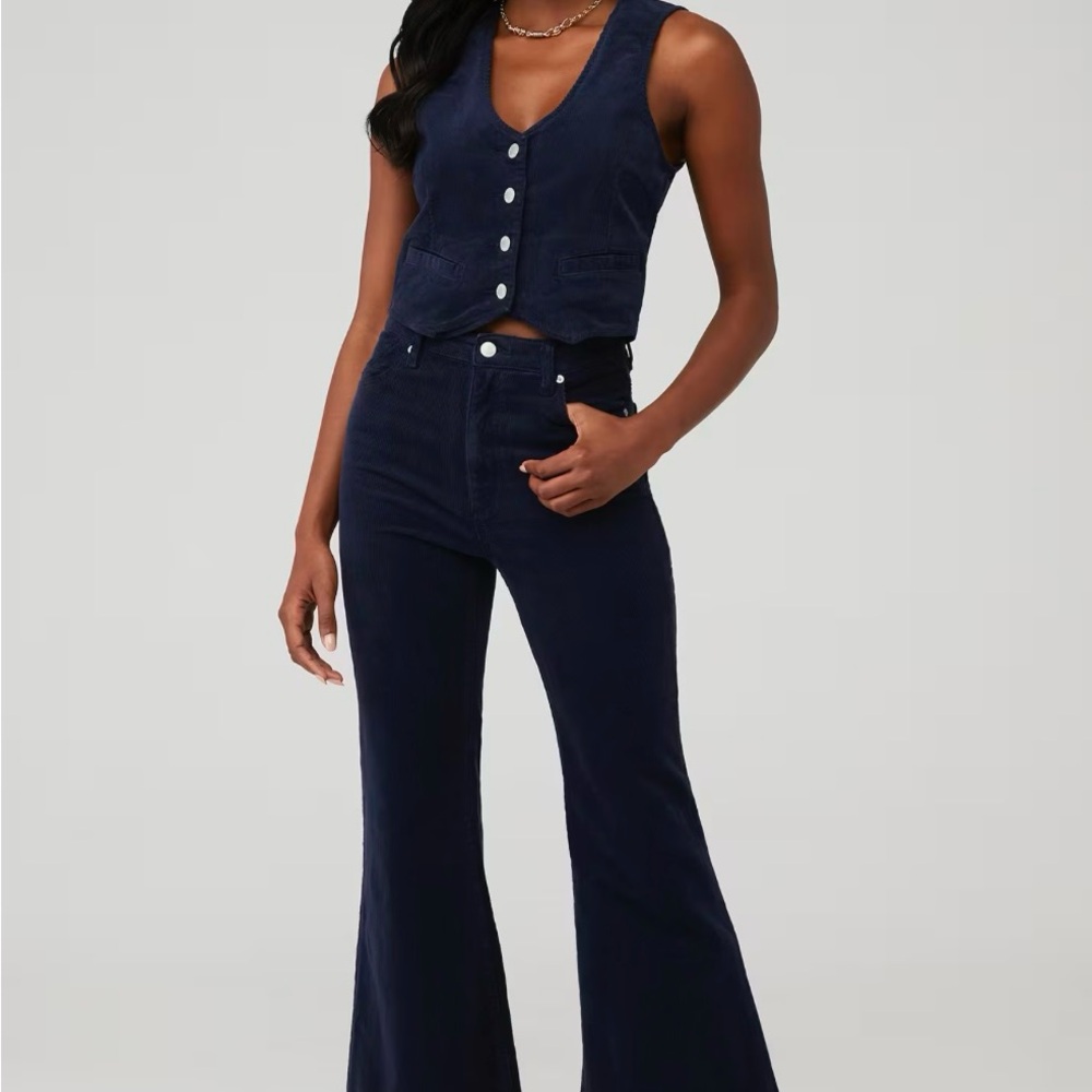 Navy Corduroy Vest and Pants Set